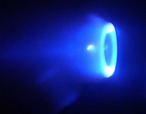 This is an image of a Hall Effect Thruster: A type of highly propellant-efficient electrostatic thruster for spacecraft.